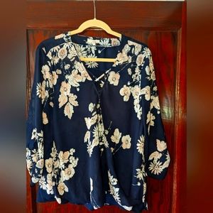 Maurices XL Floral Sheer Wrap Top
